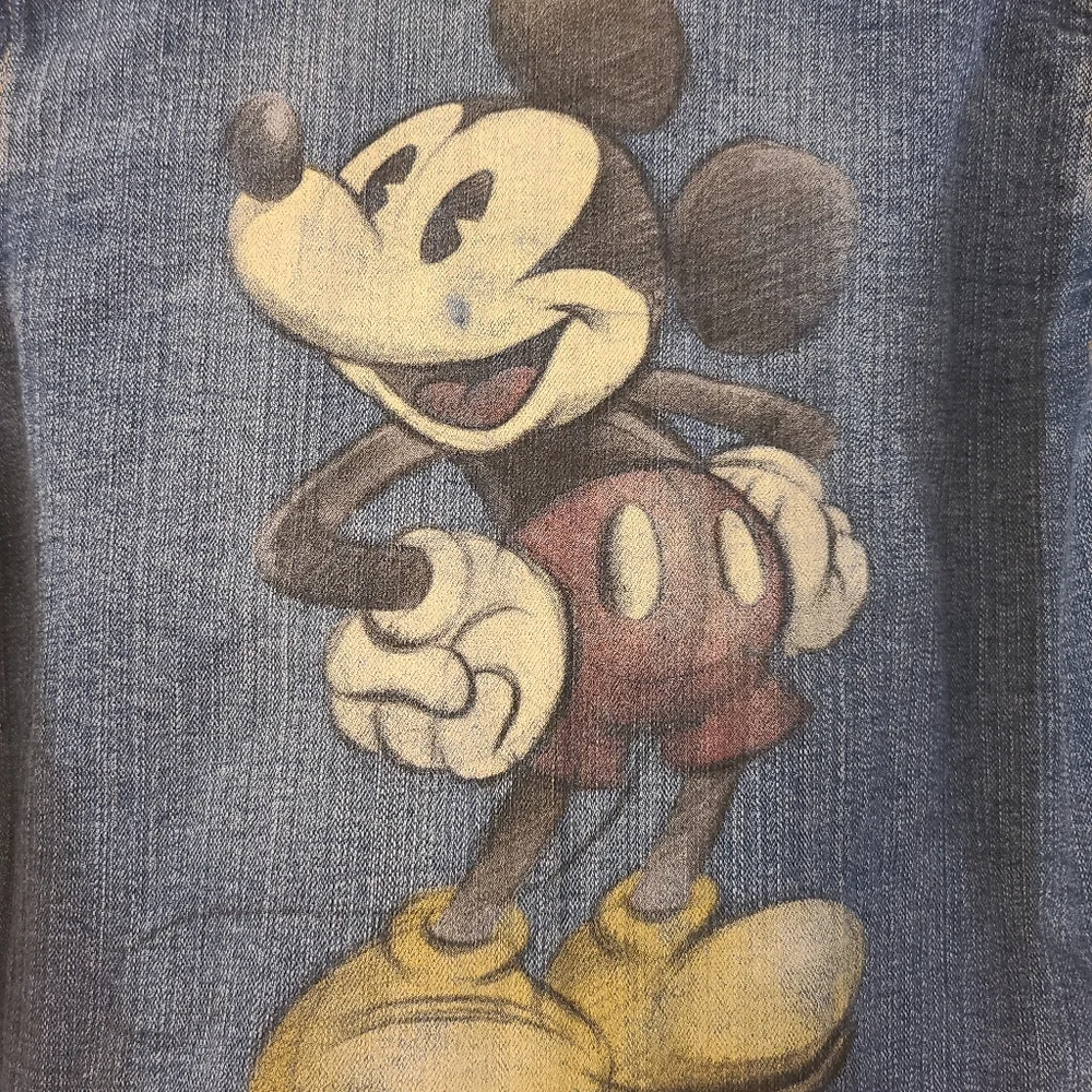 Disney Mickey Mouse Blue Bedazzled Denim Jacket With Mickey Mouse cartoon size S